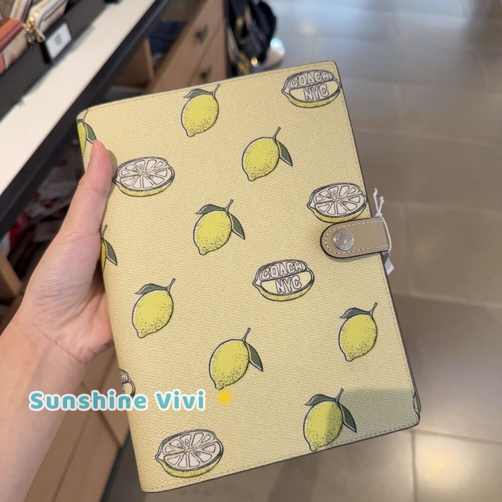 NWT Coach Notebook With Lemon Print CAO42 Garden Glade Multi - Picture 2 of 7